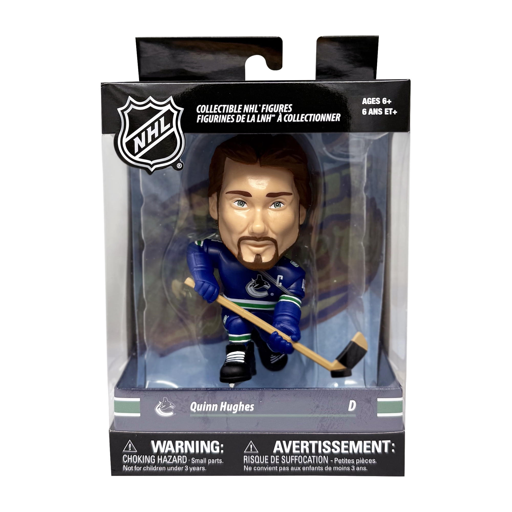 Party Animal Big Shot Shooter NHL Vancouver Canucks Quinn Hughes figurine en vinyle (12 cm/4,75 po)
