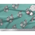thumbnail image 2 of Soimoi Poly Georgette Fabric Leaves & Floral Block Decor Fabric Printed Yard 52 Inch Wide, 2 of 3