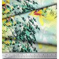 thumbnail image 3 of Soimoi Moss Georgette Fabric Texture & Lily Flower Decor Fabric Printed Yard 42 Inch Wide, 3 of 3
