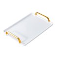 thumbnail image 2 of veasfak Serving Tray with Handle Storage Organizer Coffee Table Tea Tray Vanity Tray white medium, 2 of 9