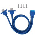 thumbnail image 2 of Usb Mount Cable Usb3.0 Panel Cable Usb3.0 19Pin To 2Af Front Motherboard Panel Mount Cable With Screw Hole 0.3 M, 2 of 8