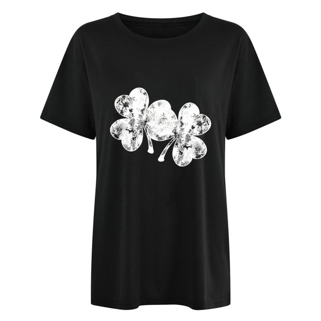 AherBiu Hauts de la Saint-Patrick pour Femmes Imprimés Basiques Confortables T-Shirts Chemises Manches Courtes Tenue Quotidienne