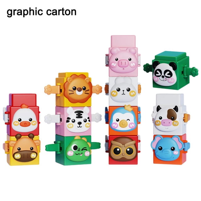 12x Stacking Toys Blocks Learning Toys Gifts Developmental Sensory Toys,