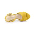 thumbnail image 4 of BLISSFUL STEP Women's Platform Chunky Heels Ankle Strap Sandals Yellow (Size 7.5), 4 of 6