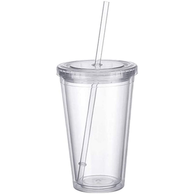 Gobelets Isolés à Double Paroi en Plastique transparent avec Couvercles et Pailles, Faits de Matériau PS transparent. le Gobelet a une Capacité de 650 ml et Mesure 20,5 x 6,8 x 10,2 cm. Il Présente un Couvercle transparent et une Paille Assortie, Convient aux Boissons Chaudes et Froides. Idéal pour les Pique-Niques, les Trajets en Voiture, les Sorties à la Plage Ou les Fêtes d'Anniversaire pour Enfants.