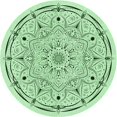 thumbnail image 1 of Ahgly Company Tapis d'Intérieur Ronds de Style Transitionnel Lavables à la Machine, Vert Menthe, 7 Pieds Rond, 1 of 7