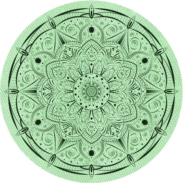 Ahgly Company Tapis d'Intérieur Ronds de Style Transitionnel Lavables à la Machine, Vert Menthe, 7 Pieds Rond