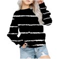 thumbnail image 1 of Yuyuzo Chandails en Molleton pour Filles Tout-Petits Col Rond Manches Longues Décontracté Confortable Rayé Pull d'Automne pour Bébé Fille, 1 of 5
