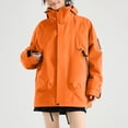 thumbnail image 4 of Women's Fashion Solid Color Long Sleeve Waterproof Rain Jacket with Zipper Pockets, Windbreaker Coat for Outdoor Use, Hooded Design for All-Weather Protection, 4 of 7