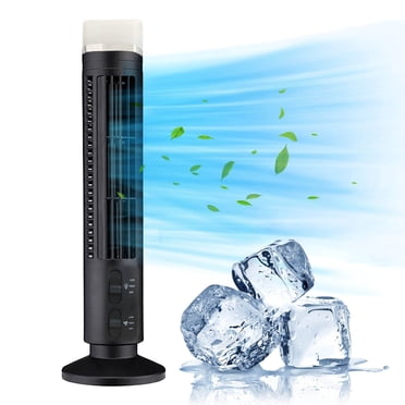 AHMT Ventilateur Tour pour Chambre, Veilleuse Silencieuse, Ventilateurs Électriques de Bureau, Climatiseur sur Pied, Ventilateurs de Refroidissement Qui Soufflent de l'Air Froid, Ventilateur de Table Portable pour l'Été, Chambre, Maison, Bureau (Noir)