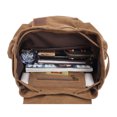 thumbnail image 3 of KAUKKO Vintage Casual Canvas and Leather Rucksack Backpack (Canvas Khaki2pc), 3 of 5