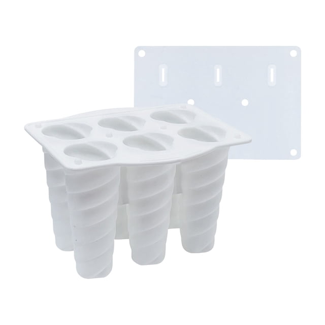 6 Cavity Silicone Ice Cream Molds With Lid for Homemade Frozen Treats, 1 Set
