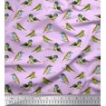 thumbnail image 1 of Soimoi Poly Georgette Fabric Flycathcer Bird Fabric Prints By Yard 52 Inch Wide, 1 of 5