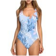 thumbnail image 2 of Weiqiqre Tankini Swimsuits for Women Tummy Control Ruched Bathing Suit Criss Cross V Neck Swimwear, 2 of 6