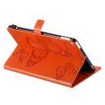 thumbnail image 4 of Étui pour iPad 10.2 Pouces 9e 8e 7e Génération, Folio Ajusté en Cuir PU Papillon en Relief Support Intelligent Couverture Auto Réveil/sommeil Protection Antichoc Dos TPU, Orange, 4 of 6