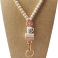 thumbnail image 4 of Meitianfacai Book Coffee And Flower Lanyard With Wooden Beads Tassel Keychain Silicone Flower Charm And Tag Multi-Functional Necklace Strap For Storage And Display, 4 of 5