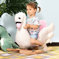 thumbnail image 2 of Qaba Soft Warm Kids Rocking Horse Child Plush Ride On Toy Swan Style Playtime with Lullaby Song White, 2 of 10