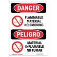 thumbnail image 1 of SignMission OS-DS-A-710-VS-1247 7 x 10 Po OSHA Danger Signe - Matériau Inflammable Non Fumeur Bilingue, 1 of 1