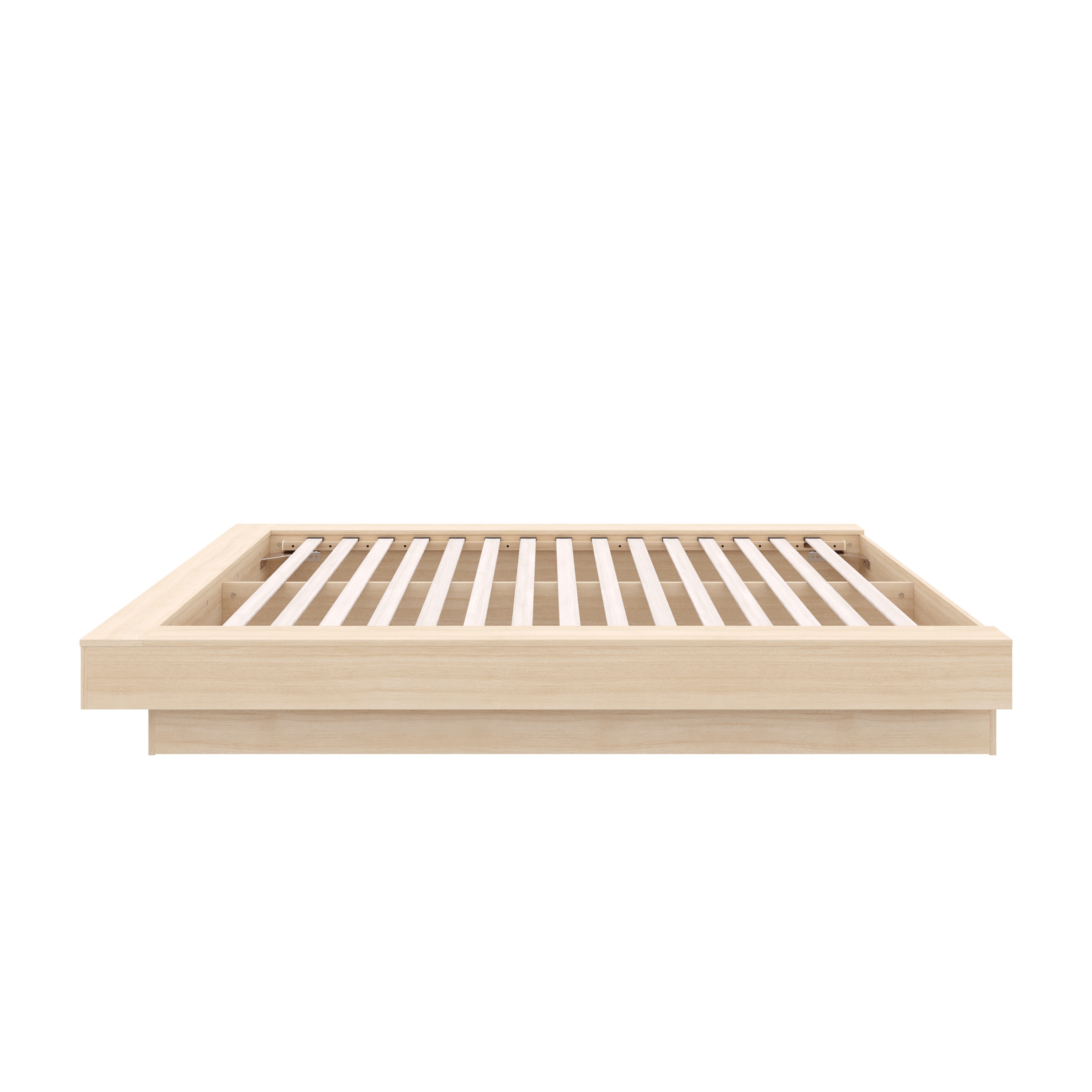 Cadre de lit plateforme Nexera Marconi Queen Size en chêne blond naturel