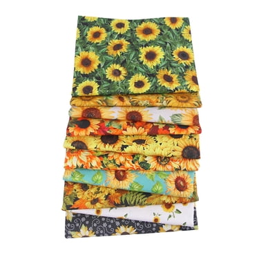 10 Style Autumn Cotton Fabric Bundles Sewing Square Fabric Scraps Sewing Fabric for Party Supplies (25x25cm)