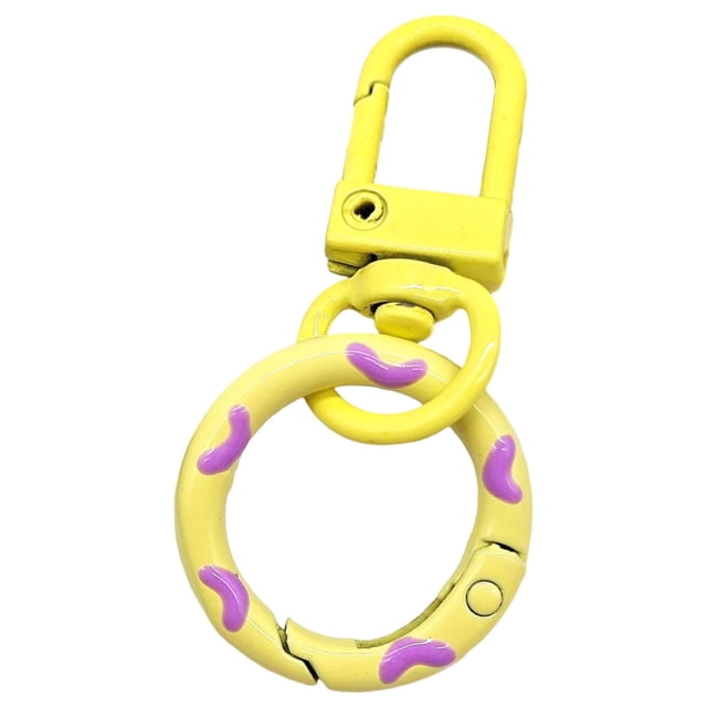 EGNMCR Tools&Home Improvement Candy-Colored Donut Keychains Spring Hook And Door Knob Combo With Colorful Enamel Coating Candy Colored Donut Buckles