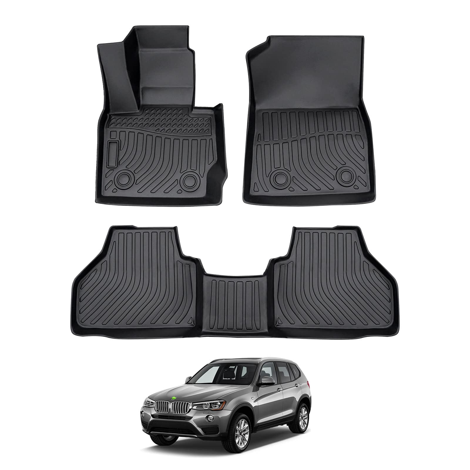 Cartist Compatible avec Tapis de Sol BMW X3 F25 2011-2017 Tapis de Sol Toutes Saisons Protection de Tapis TPE Inodore Doublures de Plancher Robustes