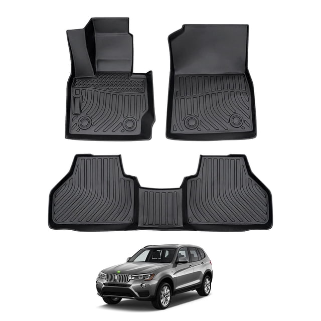 Cartist Compatible avec Tapis de Sol BMW X3 F25 2011-2017 Tapis de Sol Toutes Saisons Protection de Tapis TPE Inodore Doublures de Plancher Robustes