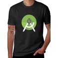 thumbnail image 1 of Men'S Android Studio Graphic Black with Green Android Logo Printed pattern short-sleeved shirt, 1 of 5