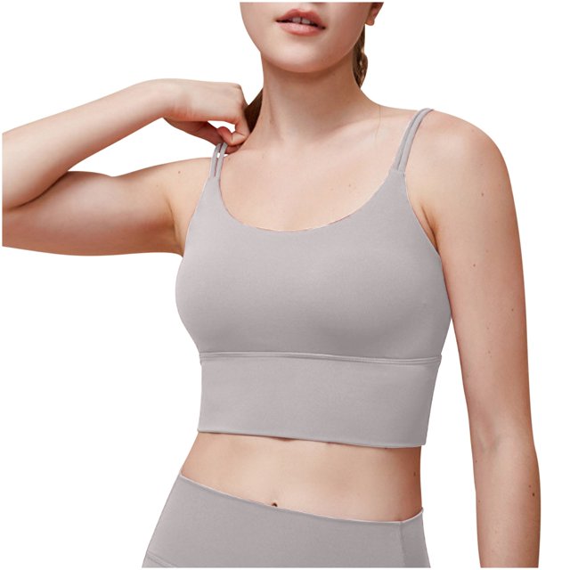 Timegard Sports Bra for Women Longline Back Ruched Low Impact Athletic Yoga Bras Workout Running Top
