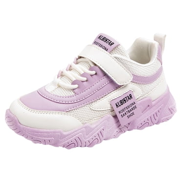 2025 Girls Sneakers Four Season Children Glitter Shoe for Little Sneaker Flat Thick Bottom Non Slip Lightweight Mesh Upper Breathable Comfortable Lace Up Hook Loop Solid