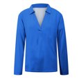 thumbnail image 4 of Yuyuzo Chemises à Manches Longues pour Femmes V Col Rond Col Rond Pull Tunique Tops Chemisiers, 4 of 5