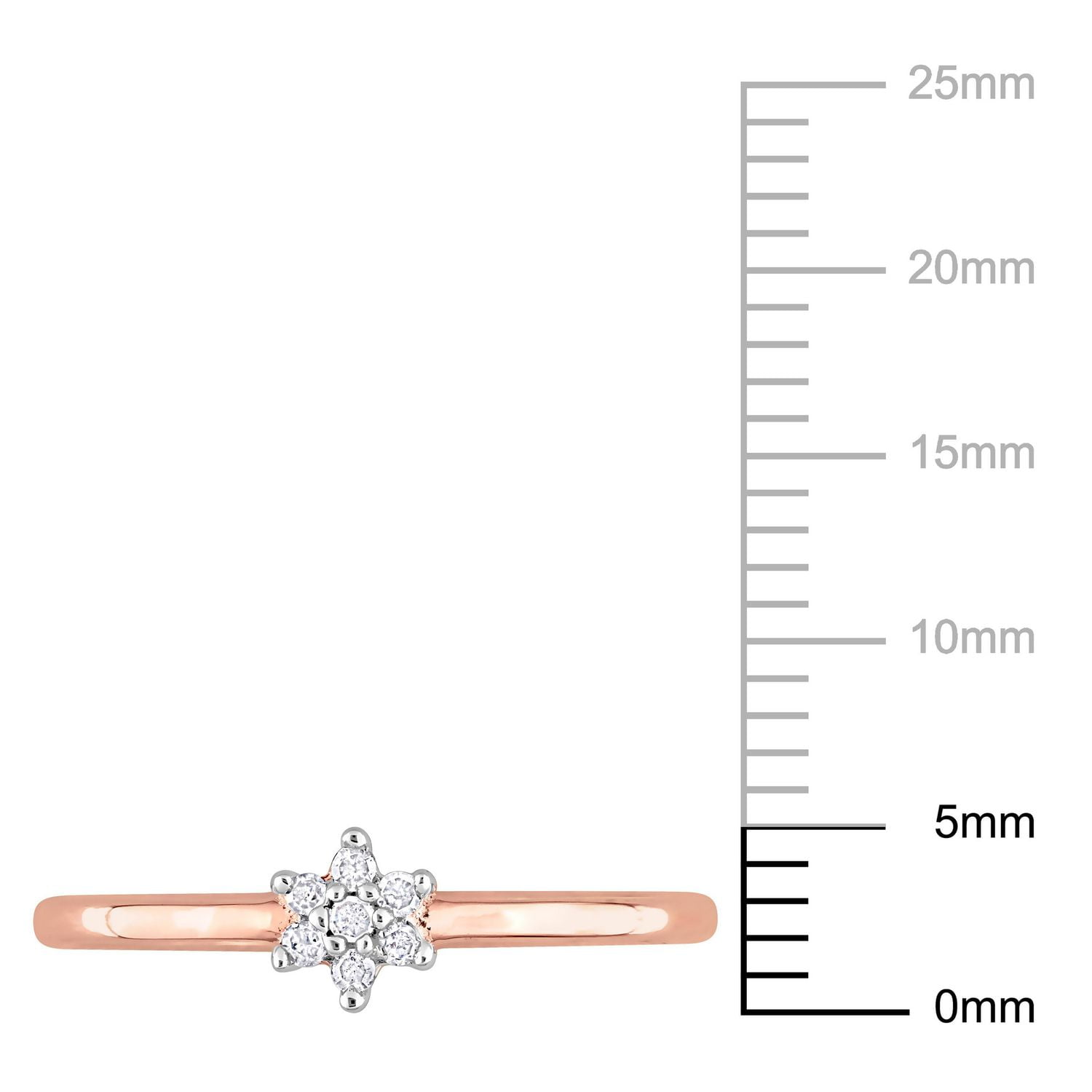 Miabella Diamond Accent Rose Rhodium Plated Sterling Silver Floral Promise Ring