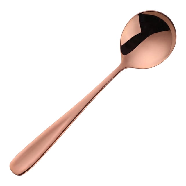 Amzcrzy Utensils 304 Stainless Steel Flat Handle Round Spoon Thickened Dinner Spoon and Soup Spoon forHome Use Rounded Flat Spoon Serving Spoons Spoon Soup Spoons