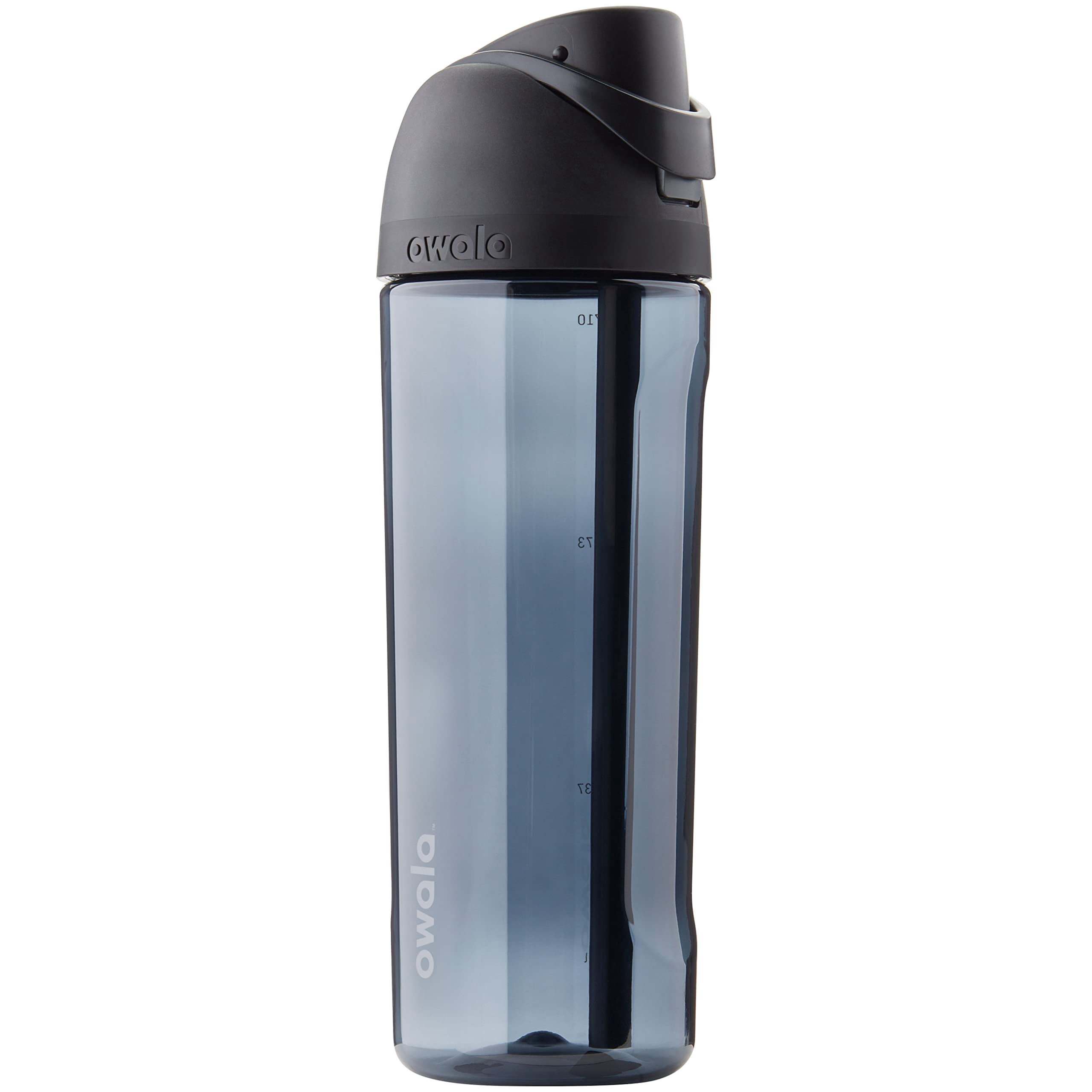 Owala FreeSip Clear Tritan Plastic Water Bottle with Straw, BPA-Free Sports Water Bottle, Great for Travel, 25 Oz, Very, Very Dark (Pack of 1)