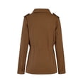 thumbnail image 3 of Innerwin Outwear Lapel Women Military Jacket Fall Solid Color Slim Fit Coat Brown M, 3 of 7