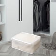 thumbnail image 4 of Vaidha Folding Plastic Storage Box For Storage Under The Bed Odorless Moistureproof Trash Can Suitable For Pillows Coats Blankets White Translucent, 4 of 7