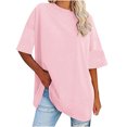 thumbnail image 2 of CEHVOM Nouveaux Hauts à Manches Courtes et Col Rond en Coton pour Femmes, Taille en Vrac, en Liquidation, 2 of 6