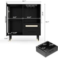 thumbnail image 4 of EastVita 30.7Inch Coffee Bar Cabinet with Wine Glass Rack & Storage, Black, 4 of 6