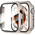 thumbnail image 1 of KOMI 2-Pack for Apple Watch 40mm Screen Protector Case,for iWatch Series 8/7/6/5/4/Series SE/SE 2 40mm Protection Cover All-Around Tempered Glass Screen Protector Case Ultra-Thin - Titanium, 1 of 5