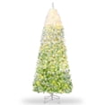 thumbnail image 1 of Pencil Christmas Tree Artificial Slim Xmas Trees Skinny Decorations Fake Flockeds Pink Gradient, 1 of 7