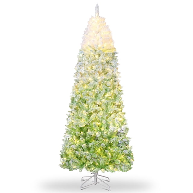 Pencil Christmas Tree Artificial Slim Xmas Trees Skinny Decorations Fake Flockeds Pink Gradient