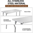 thumbnail image 2 of Kojooin Poste de Travail Commercial en Acier Inoxydable, Table Pliante avec Pied en Métal Ajustable, 2 of 7