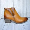 thumbnail image 4 of Women's Leather Solid Color Sleeve Short Mid Heel Pointed Retro Boots, 4 of 4