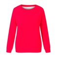 thumbnail image 4 of CEHVOM Mode Femmes Décontracté Manches Longues Col Rond Uni Chandail pour Dames Hauts Blouse Liquidation, 4 of 4