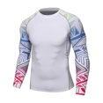 thumbnail image 1 of RUNQHUI Men's Long Sleeve Rash Guard Shirt Swimwear UV UPF 50+ Protection Swim Shirt Wetsuit Tops Type B L, 1 of 2