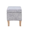 thumbnail image 4 of Linon Stephanie Wood Upholstered Storage Ottoman in Stone Gray, 4 of 14