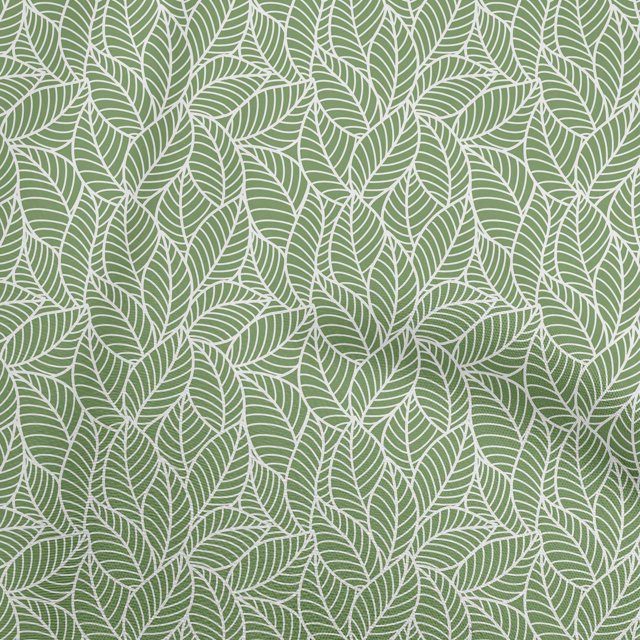 oneOone Cotton Poplin Light Green Fabric Texture Leaf Sewing Material Print Fabric By The Yard 42 Inch Wide