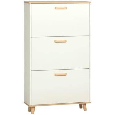 HOMCOM Armoire de Rangement pour Chaussures 12 Paires avec Tiroirs Basculants pour Entrée Blanc