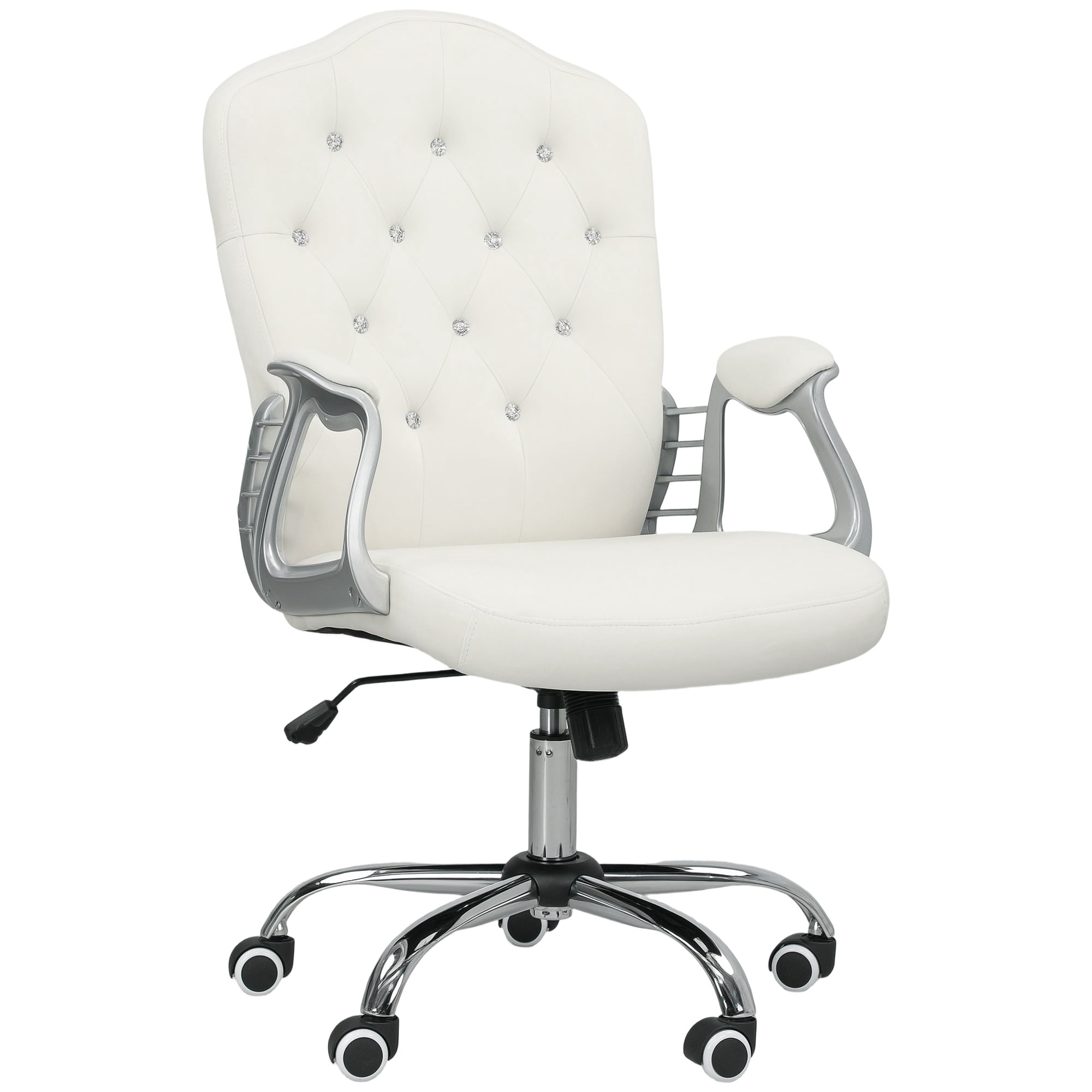 Vinsetto Tufted Office Chair with Adjustable Height Tilt Function Off-White