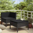 thumbnail image 1 of vidaXL 2 Piece Garden Lounge Set with Cushions Poly Rattan Black, 1 of 3